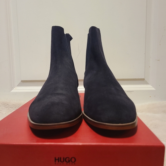 Hugo Boss Dark Blue Suede Chelsea Boots Mens Size 11 - Picture 3 of 10